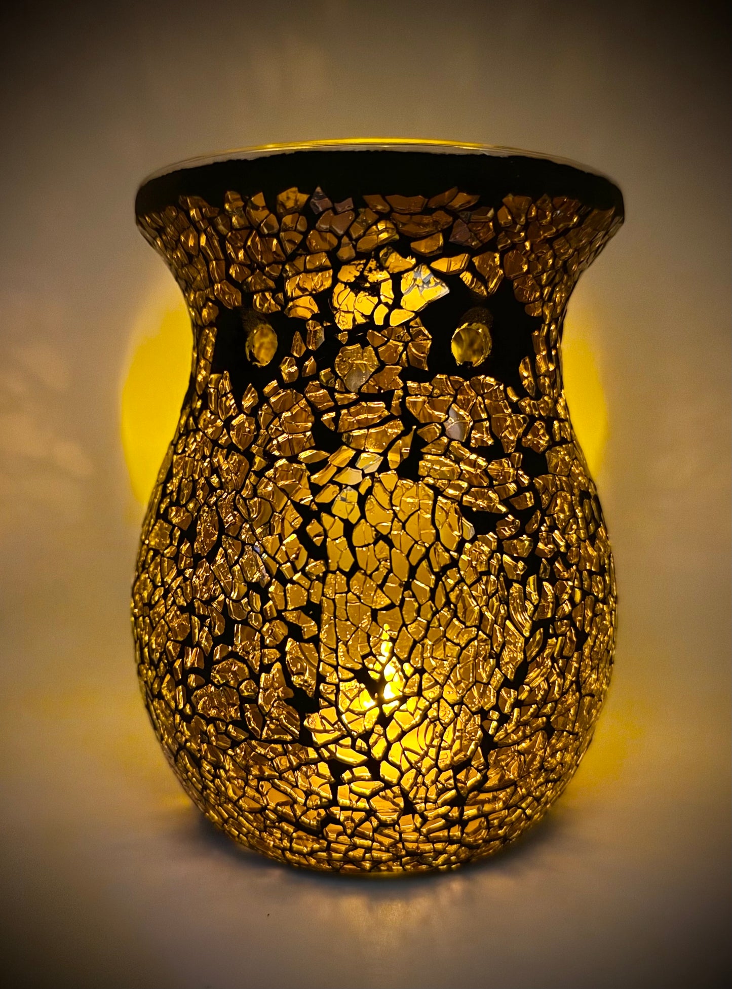 Red Crackle Glass Tealight Warmer