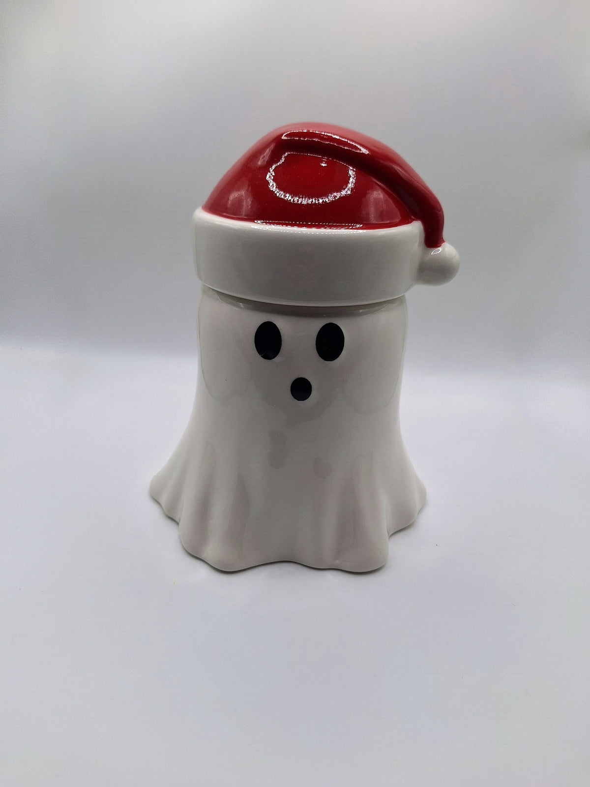 Ghost with Santa Hat Tea Light Warmer