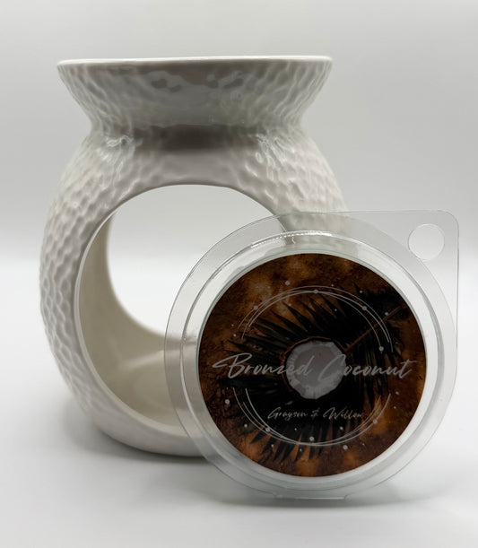 White Gloss Contemporary Dimpled Tea Light Warmer