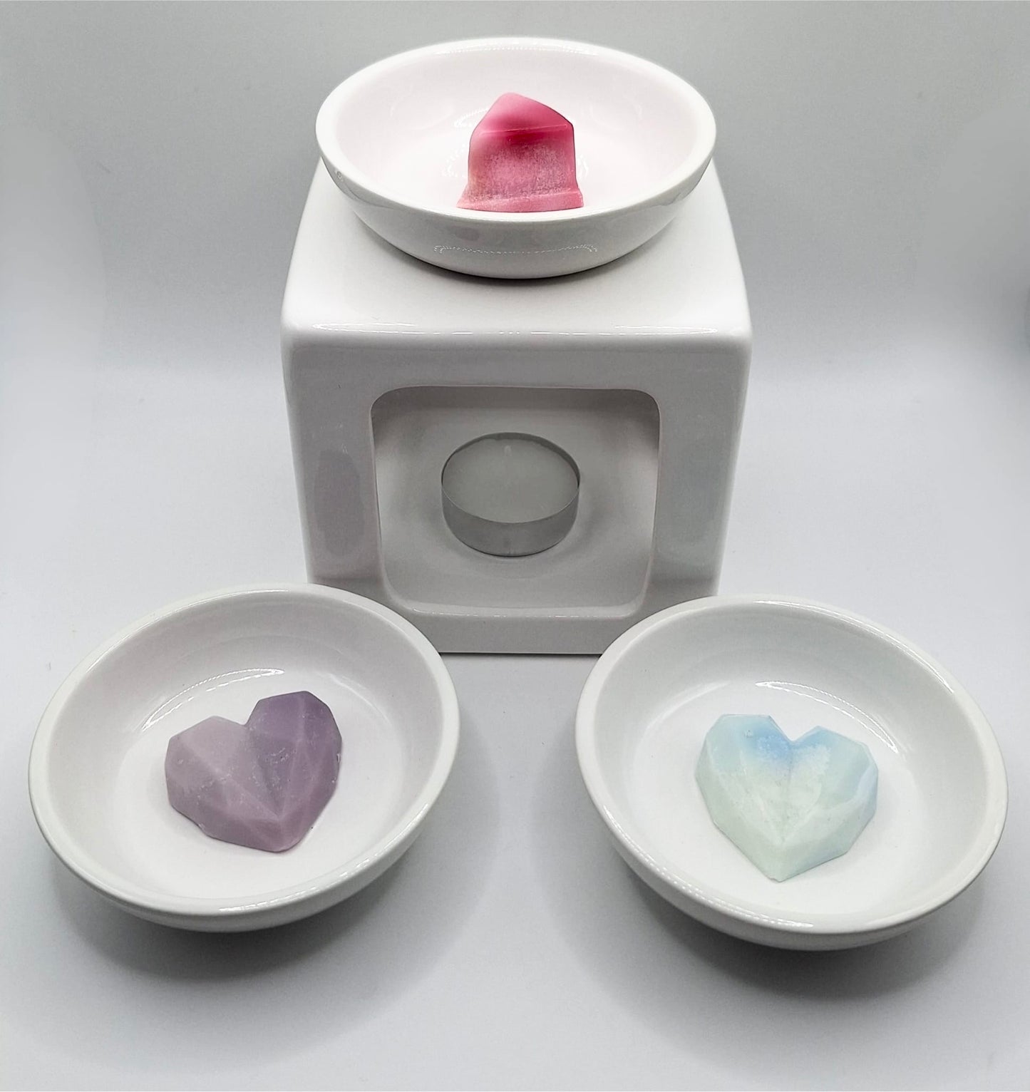 White Ceramic Three Dish Warmer