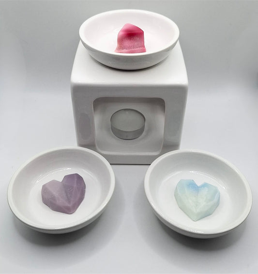 White Ceramic Three Dish Warmer