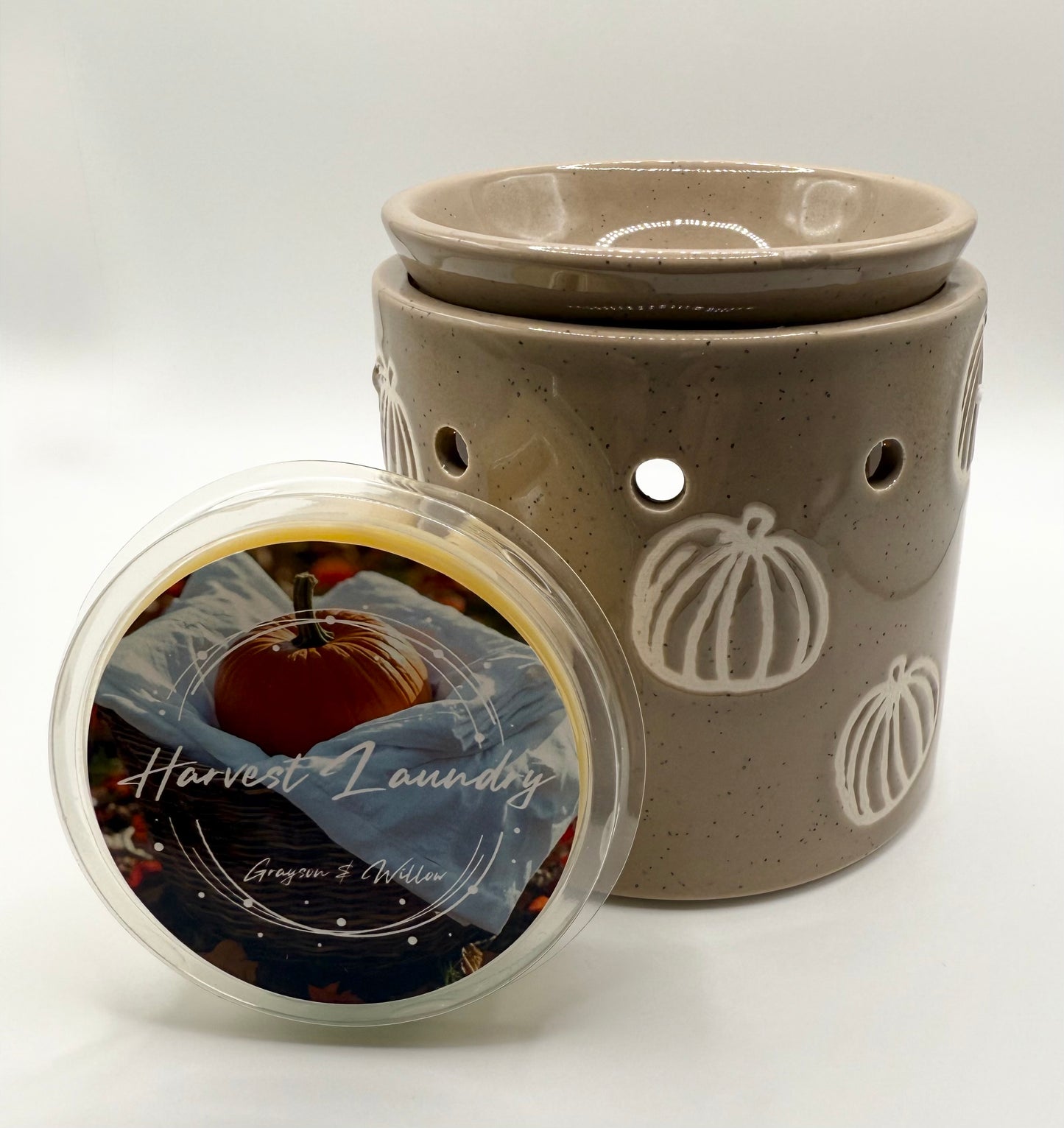 Ceramic Pumpkin Warmer - Taupe